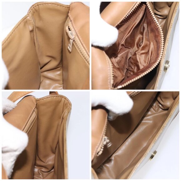 CELINE Macadam Canvas Shoulder Bag PVC Beige Gold Auth - Picture 15 of 16